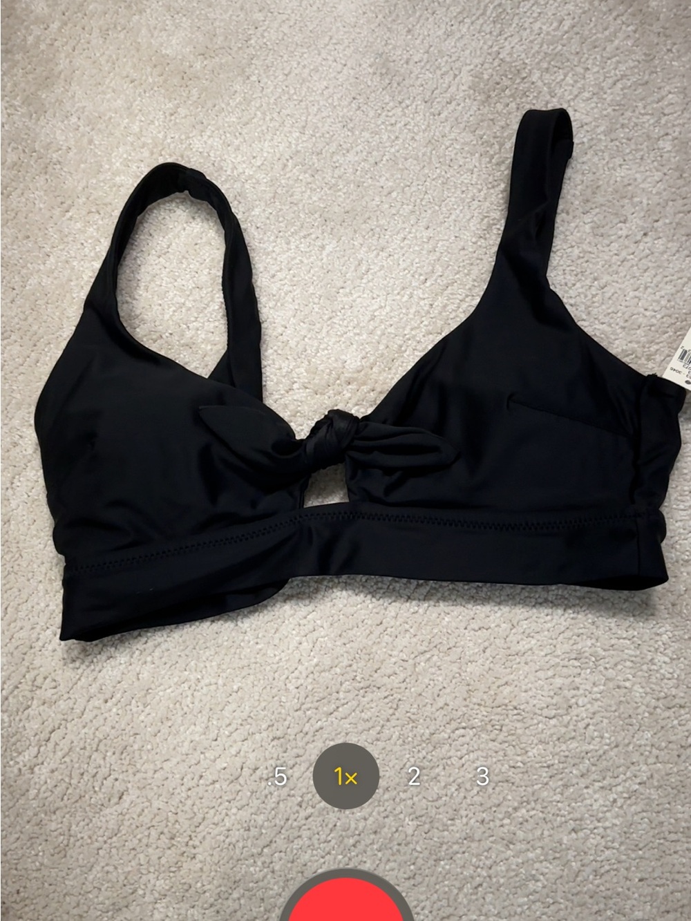 aerie Black Knot-Front Bikini Top